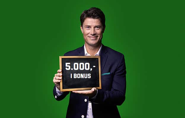 Unibet tilbyder nu nye kunder Danmarks største bonus på hele 5.000 kr.