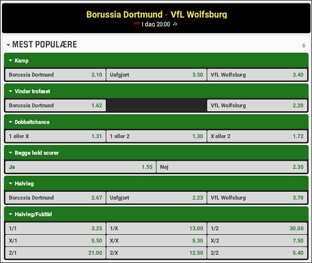 Den tyske DFB Pokal-finale står i år mellem Dortmund og Wolfsburg