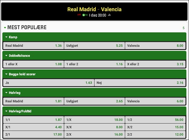 Topkamp i Spanien; Real Madrid-Valencia