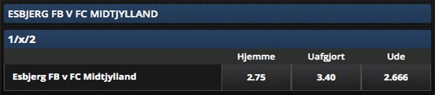 Få 50% ekstra oven i din gevinst hvis FCM scorer først imod Esbjerg