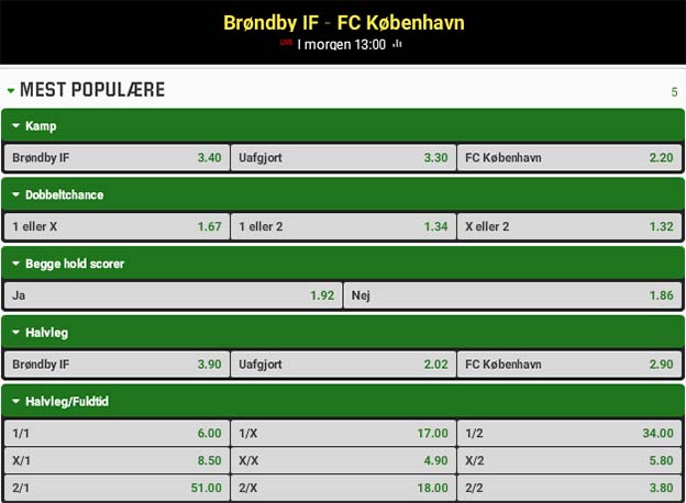 Få boostede odds på New Firm mellem Brøndby og FC København