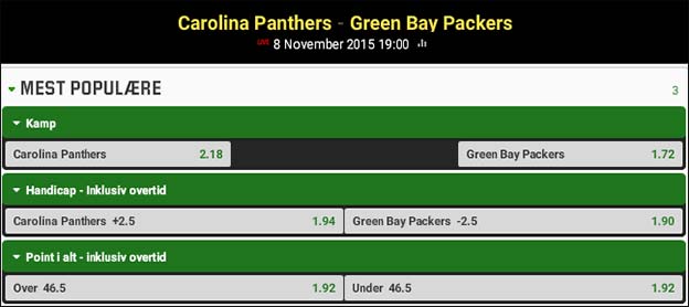 Carolina Panthers - Green Bay Packers - NFL-tip fra Jesper Elming