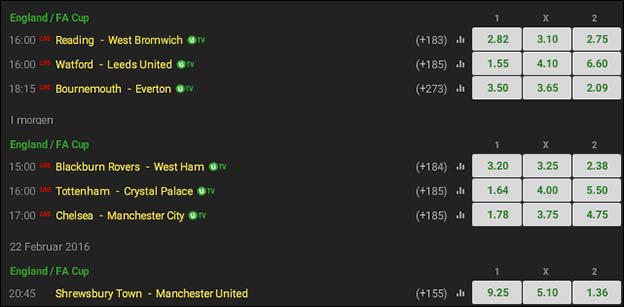 Se FA Cup gratis hos Unibet