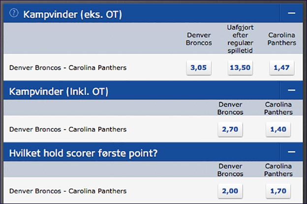 Odds på Super Bowl 50 hos Danske Spil og vind fed NFL-tur til London