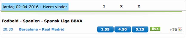 Spil på El Clásico - kampen mellem FC Barcelona og Real Madrid - hos Nordicbet