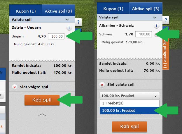 Få 50 kr. live freebet fra Oddset / Danske Spil