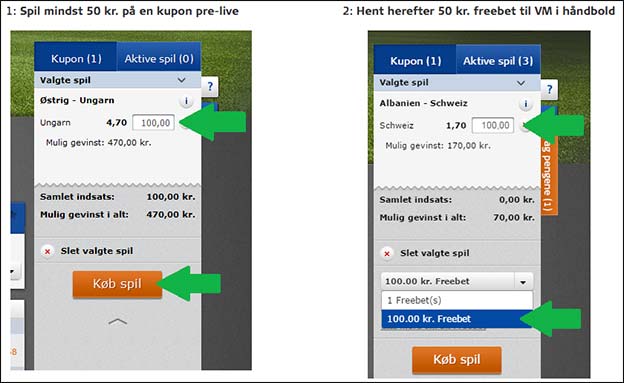 Sådan får du et 50 kr. freebet til VM i håndbold hos Oddset