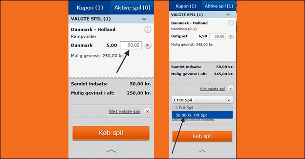 Få et 50 kr. livespil på EM-finalen mellem Danmark og Holland