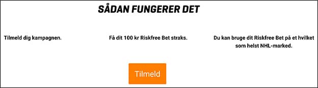 Få et 100 kr. risikofrit spil på NHL hos NordicBet