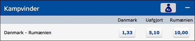 Se oddsene på Danmark-Rumænien hos Danske Spil her
