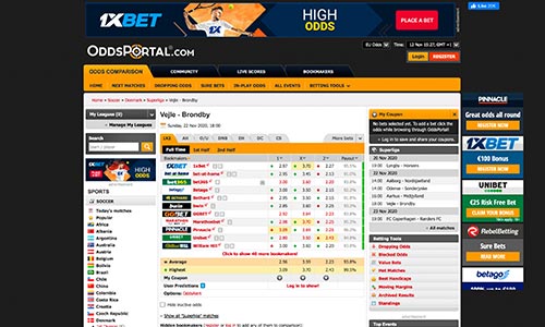 Hos Oddsportal finder du det bedste odds