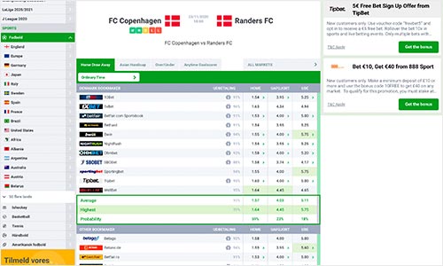 Find de bedste odds med Betbrain