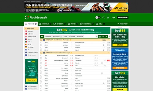 FlashScore.dk står bag en fremragende livescore