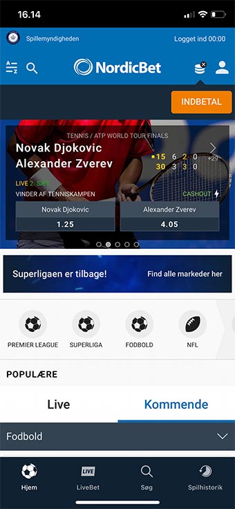 NordicBet har en velfungerende app